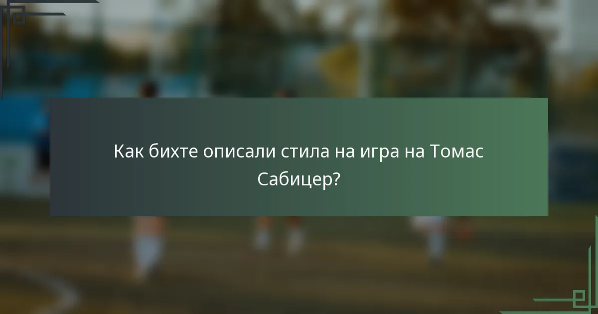 Как бихте описали стила на игра на Томас Сабицер?