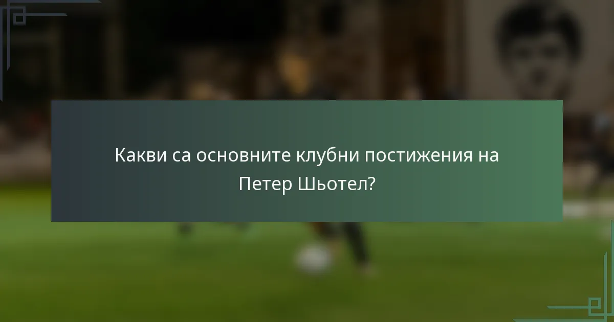 Какви са основните клубни постижения на Петер Шьотел?